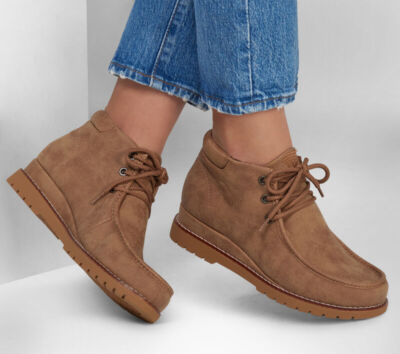 Woman Skechers BOBS Chill Wedge Elevated Bliss 114717 Color Chestnut Brand New