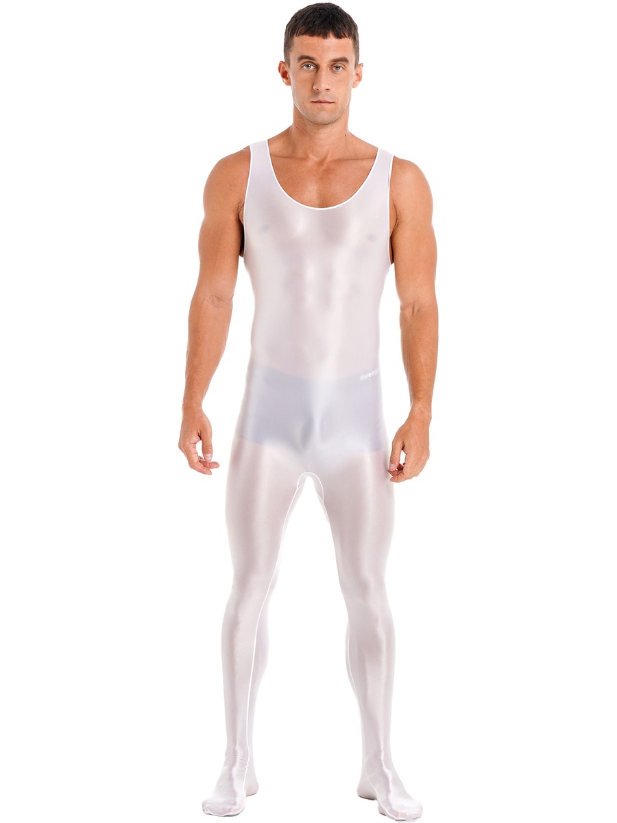 Body da uomo con olio lucido, senza maniche, maglietta basic a maniche corte, per lo sport, da uomo, in nylon, Nero , M