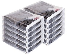10-Pack Clear Vinyl Zippered Storage Bags 9 x 11 x 2 Inch with Display Pocket