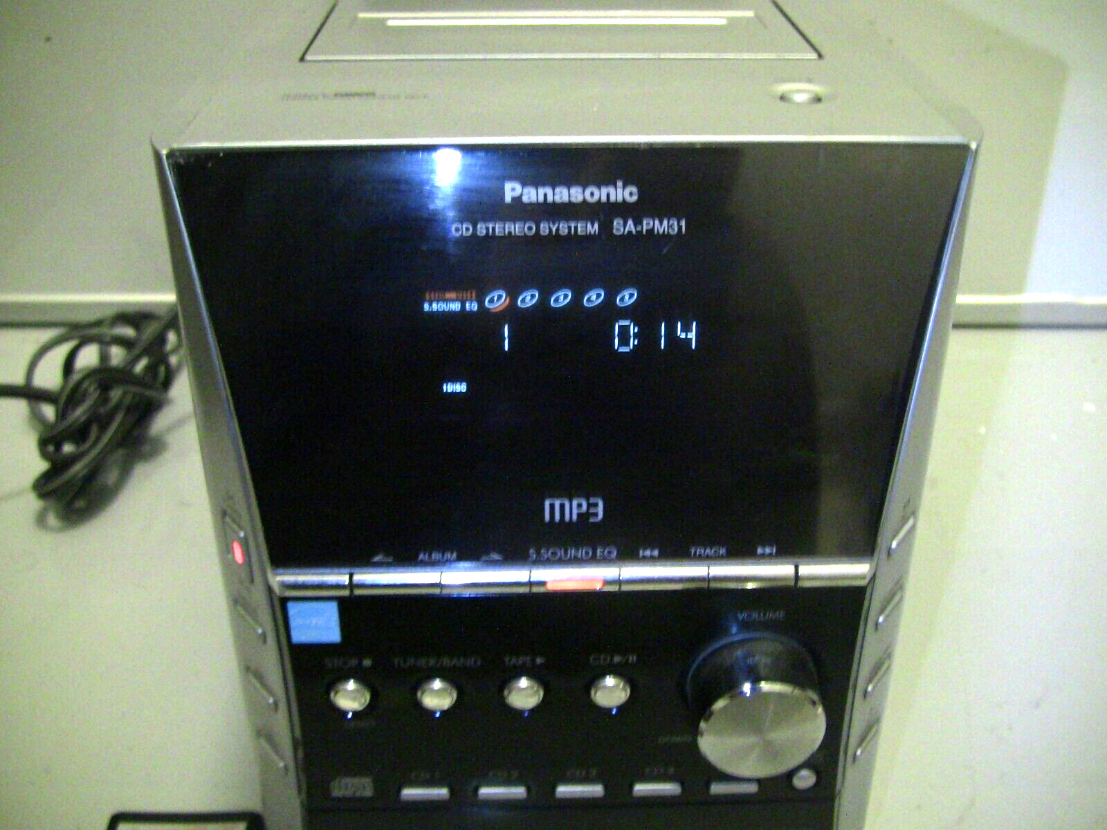 Panasonic SA-PM31 Shelf Stereo System 5 Disc CD Changer Cassette Tape w/ RMT