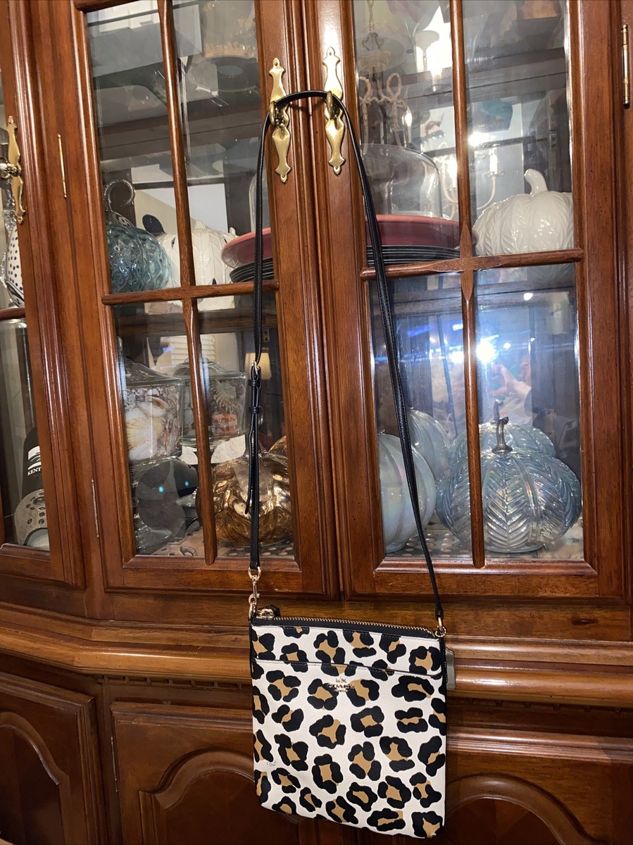 COACH Small Leopard Print Crossbody Handbag Beautiful Measurement