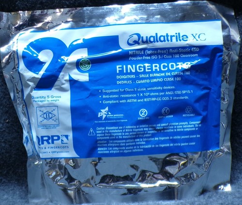 Qualatrile XC 9C NITRILE Anti-Static ESD Fingercots Medium Quantity 5 Gross - Picture 2 of 2