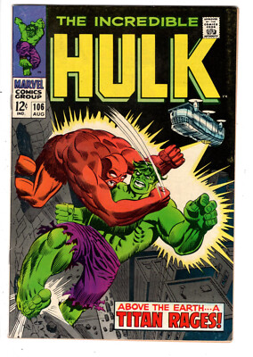 INCREDIBLE HULK #106 (1968) - GRADE 7.0 - MISSING LINK APPEARANCE!