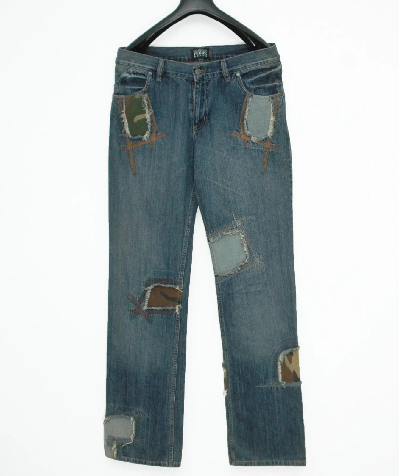 NWT Vintage Gianfranco Ferre Patchwork Jeans Made… - image 1
