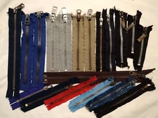 Sewing metal Zippers mixed Set 19x Various Colors Sizes zipper lot
