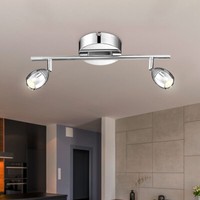 Spotlampe Deckenleuchte Deckenlampe Led Flurleuchte 2 Flammig Verstellbar Silber