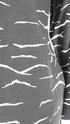 Bimba Y Lola Dress Black Zebra Print Scribble Long Sleeve Retro Split Side S - Picture 9 of 16