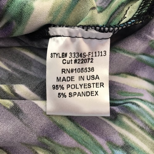 Slinky Brand Tunic Top Purple Green Abstract Print Stretchy Women’s Plus Sz 3X - Picture 6 of 8