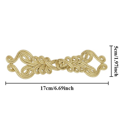 2-Pack Large Chinese Knot Frog Buttons Embroidery Fastener Closure DIY Sewing - Picture 2 of 12