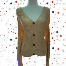 *CAMEL* KNIT BUTTON DOWN CARDIGAN~BNWT COMFY ~SOFT