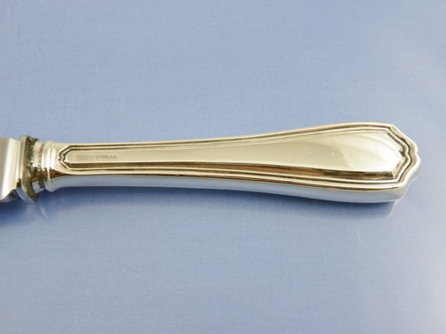  GEORGIAN PLAIN 1914 CARVING KNIFE HOLLOW HANDLE LARGE BY BIRKS STERLING 1904-24 - Foto 2 di 5