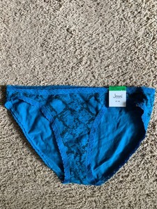 Jenni Intimates, Size L, Blue and Black Snakeskin Print
