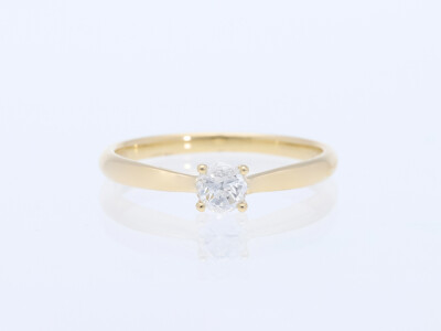 Verlobung Ring 0,20 Karat Brillant 585 Gelb Gold Size 56 Wert: 1.500,- EUR Deta