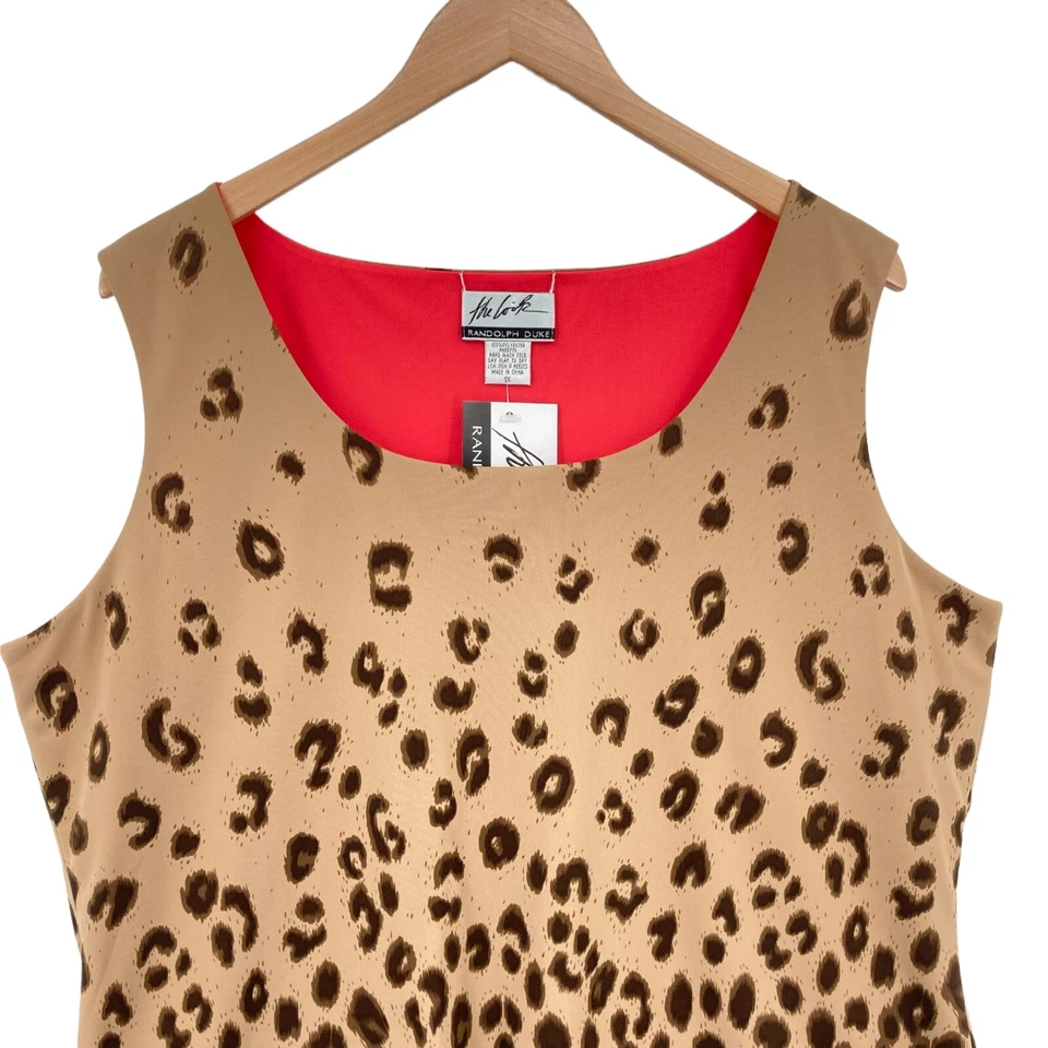 1X Pullover Randolph Duke Tank Mujer Marrón Estampado Animal Sin Mangas Cuello Redondo Foto 4 de 4