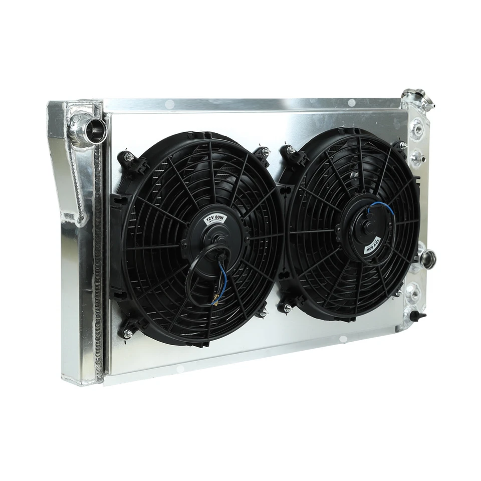 For 1982-2002 CHEVY S10 BLAZER 84-90 CORVETTE V8 3 Row Radiator+Shroud Fan+Relay - Image 4 of 4