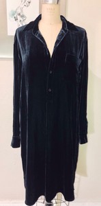 vince velvet shirt dress