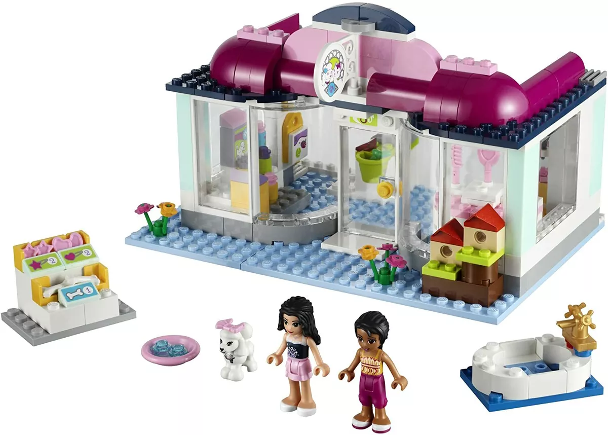 Airfield Pris ujævnheder Lego Friends 41007 HEARTLAKE PET SALON Emma Joanna Grooming Dog Poodle Shop  NEW | eBay