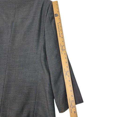 Armani Collezioni Blazer Uomo 44R Grigio Quadri 100% Lana Cappotto Sportivo Made in Italy - Foto 13 di 14
