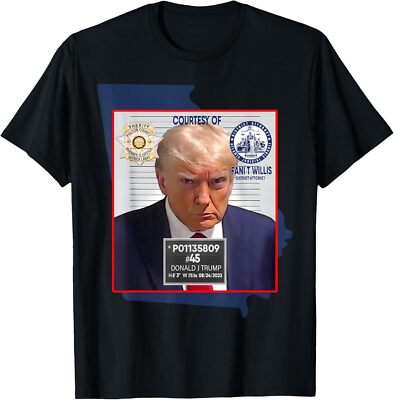 Trump Mugshot Fulton County GA Georgia Sheriff T-Shirt Small, Black | eBay