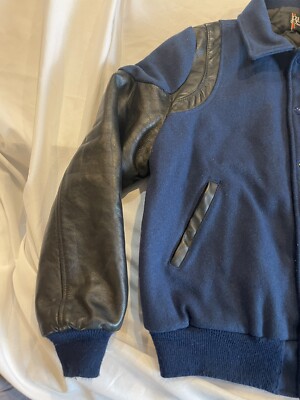 1950s Vintage Wool Leather Jacket Butwin USA Sz MEDIUM? See Meas