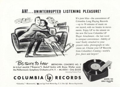 1950 Columbia Records: Uninterrupted Listening Pleasure Vintage Print Ad |  eBay