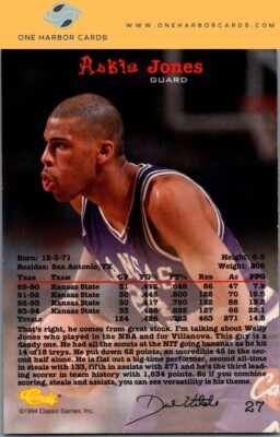 1994 Classic Draft Kansas State Wildcats Basketball Card #27 Askia