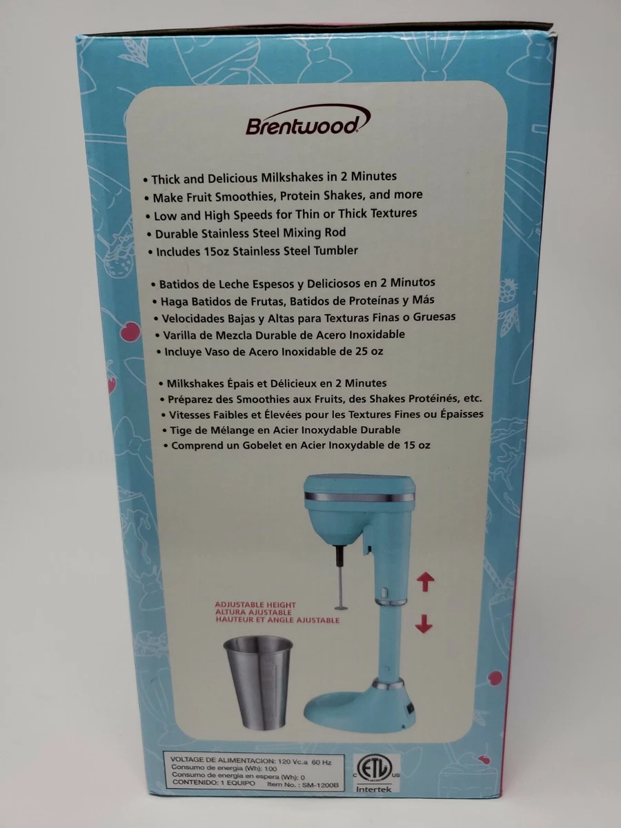 Brentwood SM-1200B 15oz Classic Milkshake Maker, Blue - Brentwood