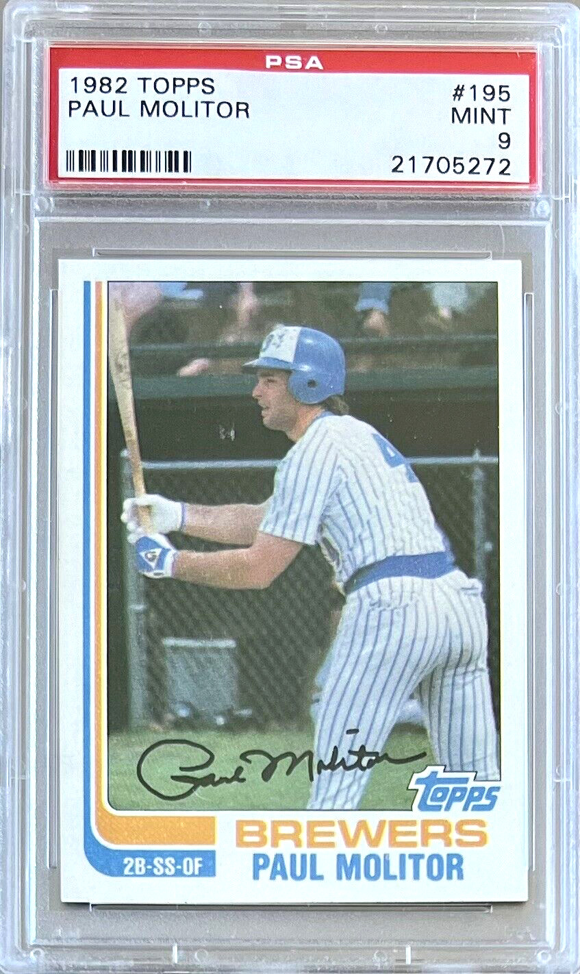 1982 TOPPS #195 PAUL MOLITOR HOF PSA 9 MINT BREWERS