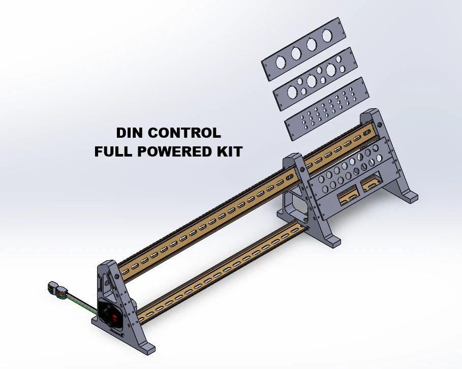 PLC Trainer DIN Rail Stand: Allen-Bradley/Siemens/Omron/Mitsubishi/Schneider/ABB Foto 2 de 4