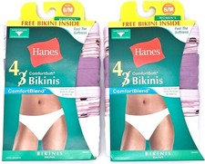 Lot Of 2 Packs Hanes Comforsoft Bikinis Size 6/M No Ride Up Tagless 8 Pair Total