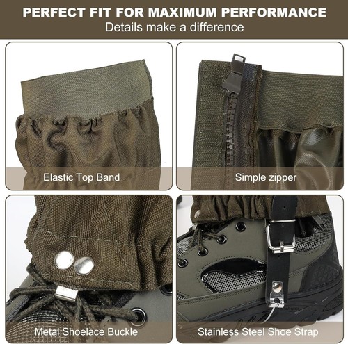 Adjustable Snake Gaiters for Men Adjustable, Proof - Green - Picture 4 of 7