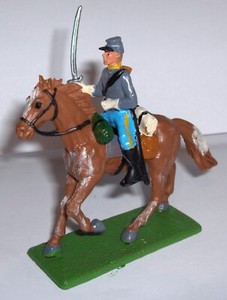 CIVIL WAR CONFEDERATE MOUNTED CAVALRY W/SWORD 54MM BY EXPEDITIONARY FORCE