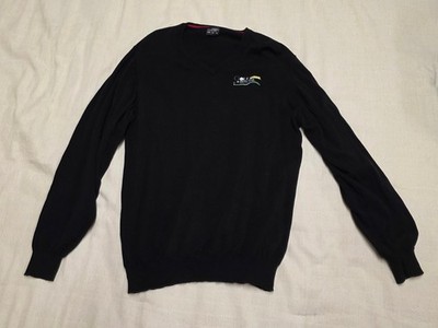 James Nicholson Golf de Bitche V Neck Sweater Mens XXL Black Merino Blend Golf