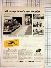 1950s Hertz Driv-Ur-Self System Vintage Magazine Ad Car Rental Chicago