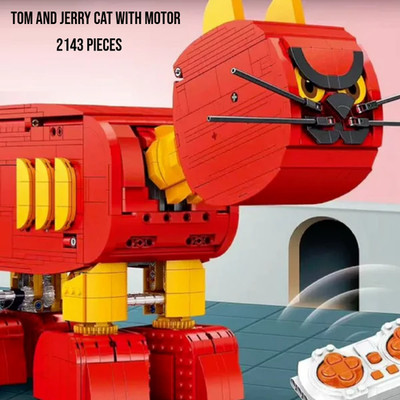 NEW CBOX Tom and Jerry Cat With Motor 2143 Pieces Building Blocks Set