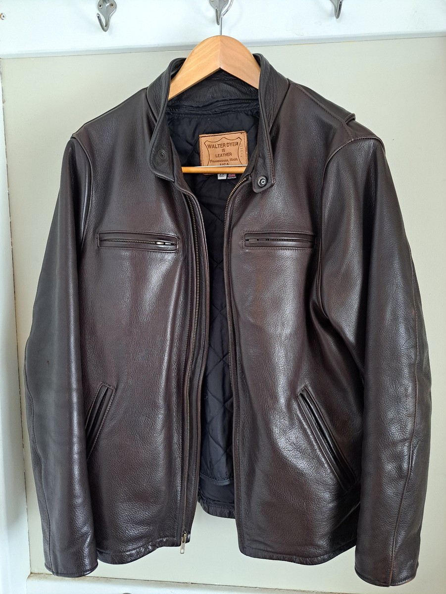 Walter Dyer Is Leather Jacket Men's Size 40 Brown Removable Liner
