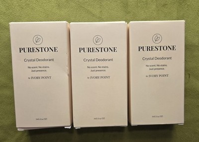 3 Purestone Crystal Deodorant Stick Natural Mineral Salt Deodorant Ivory Point 