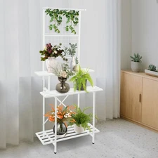 3-Tier Plant Stand Hanging Plants Flower Pot Shelf Rack For Garden Balcony Decor