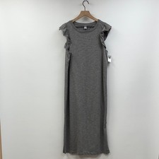 NWT Old Navy Ruffle Flutter Sleeve T-Shirt Midi Dress Heather Grey Large