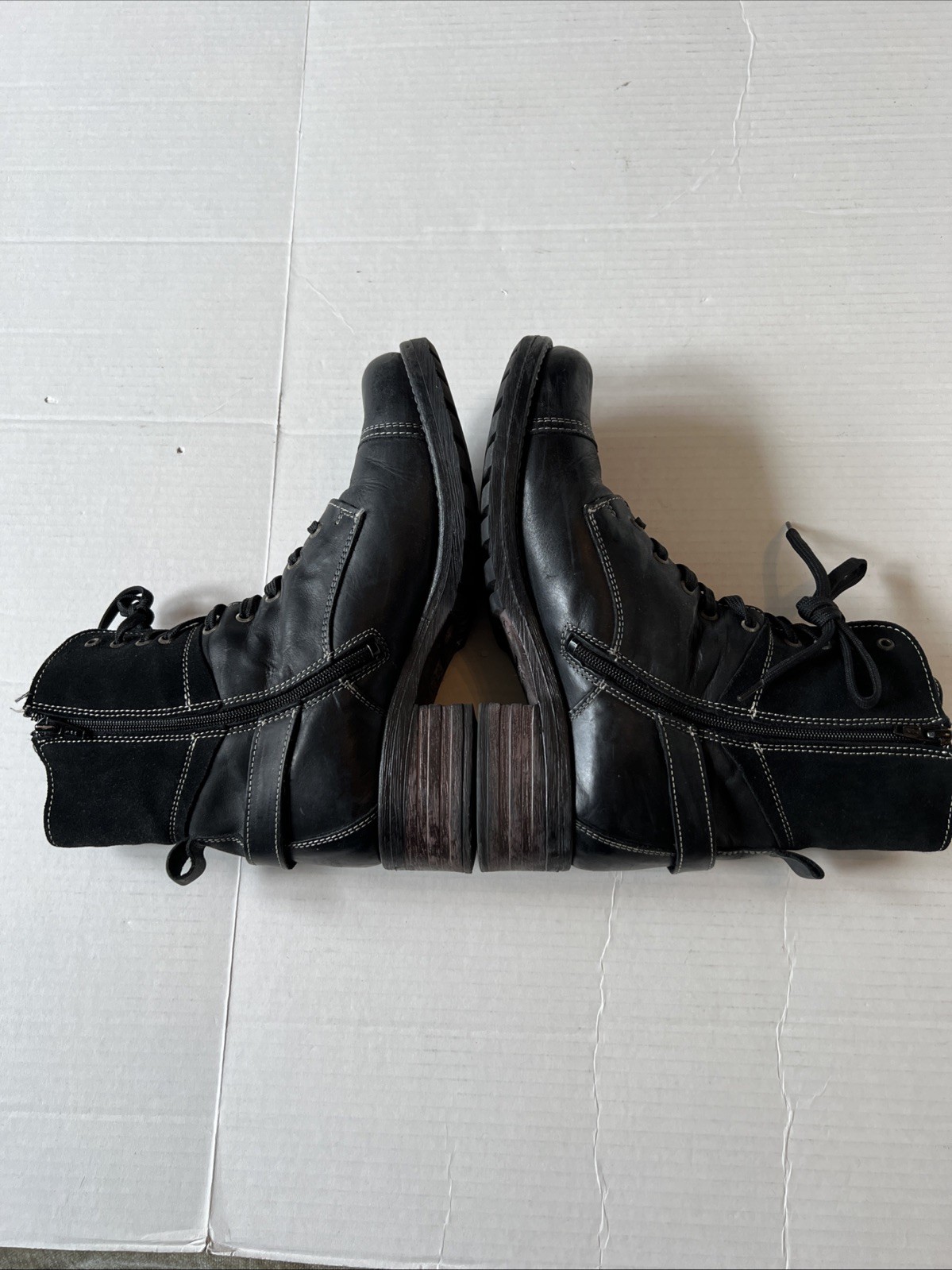 SAOLA Stivali da donna Taos 10 41 Crave in pelle nera per moto stringati suola a strappo