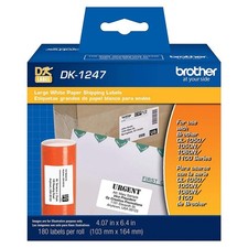 Brother DK1247 4.07x6.4" Die-cut Large Shipping White Paper Labels