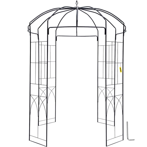 VEVOR Pavillon Gartenbogen Vogelkäfigform 2,4x2 m Hochzeit Garten Schwarz - Bild 1 von 12