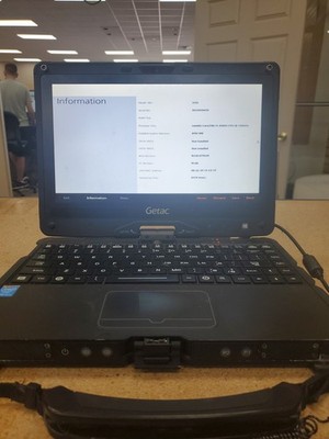 GETAC V110  Laptop Tablet Touch Screen i5-4300U 1.90GHz 8gB No HDD  8379hrs