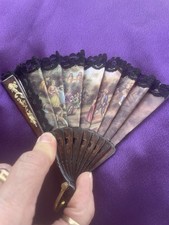 Vintage Fan Courtyard Scene with original Box