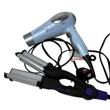 Hot Tools Crimp Titanium Ceramic Deep Waver & Revlon 1875 Blow Dryer Beach Curl