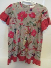 P77 Girls size 4 YO Baby Lace trimmed Grey and Pink Lined Dress