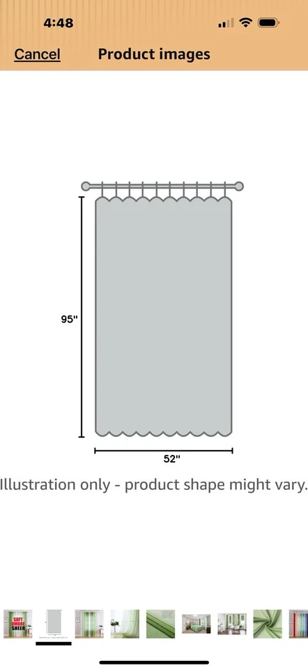 Ombré Green White 95x52 Curtains Excellent  - Image 2 of 4