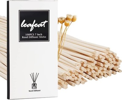 100 Pack Reed Diffuser,7 Inch Aromatherapy Diffuser Sticks-Natural Wood 