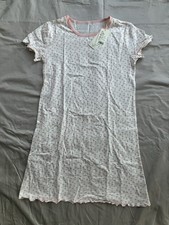 White Long Nightgown With Pink Hearts Size Children 10-12