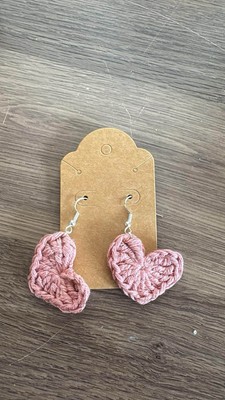 Crochet Heart Earrings